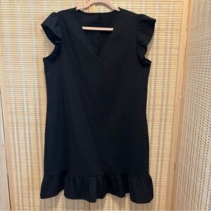 Fun Black Ruffle Sleeve Mini Dress